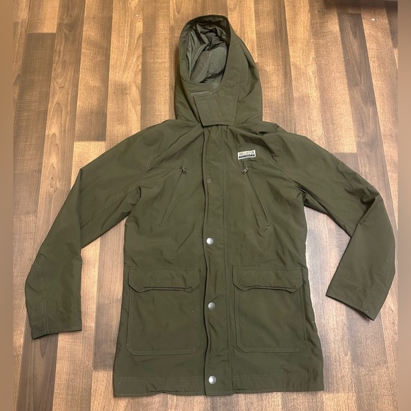 Hollister Green Military Field Jacket Hooded Casual - Picture 2 of 14
